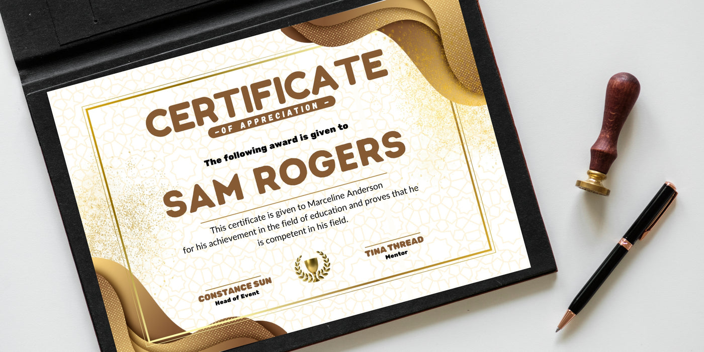 Editable Appreciation Certificate Template | Printable Award Certificate for Employee, Student, or Teacher Recognition