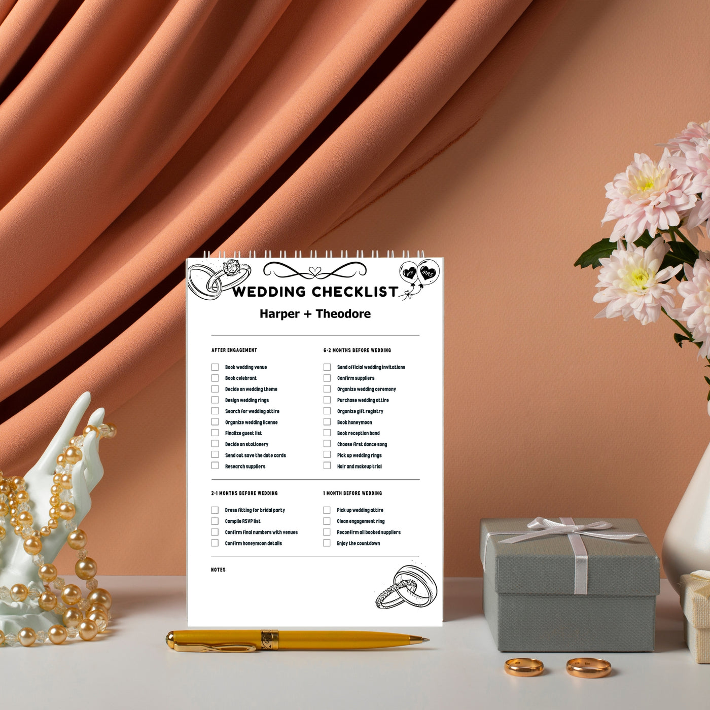 Printable Wedding Checklist | Wedding Planning Template for Brides & Grooms